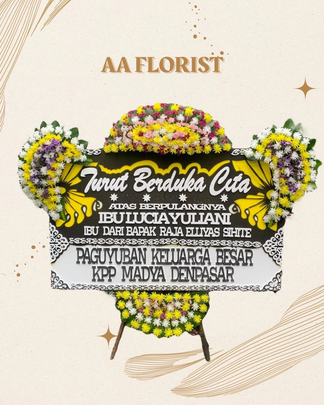 Papan Bunga Standar Jambul 3 Ukuran 1,25X2M