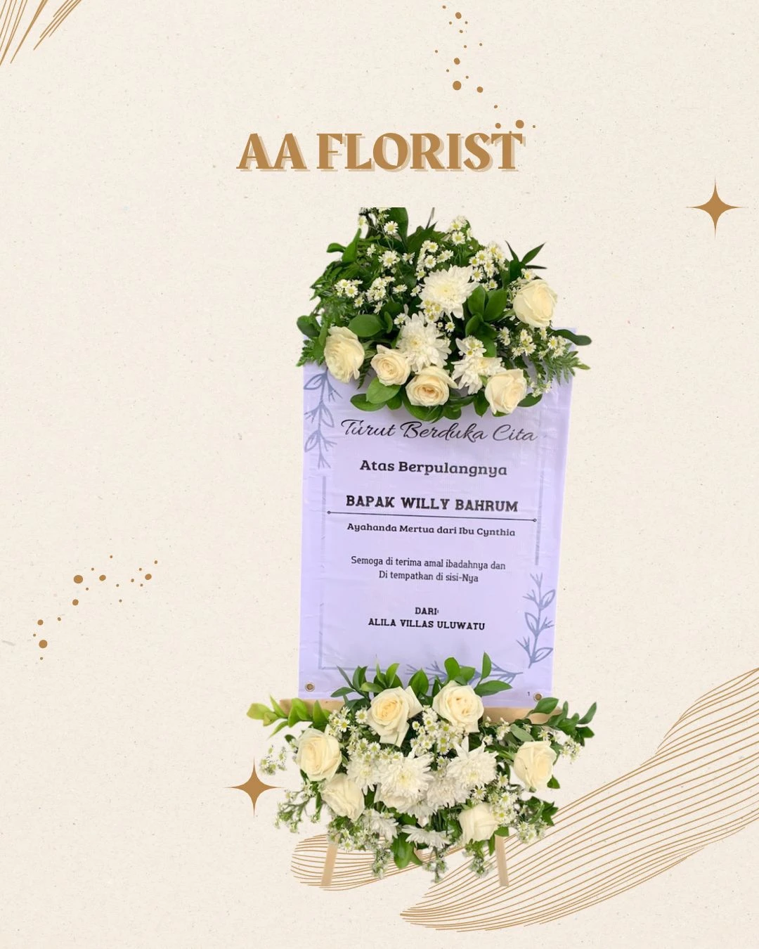 Standing Acrylic Fresh Flower 