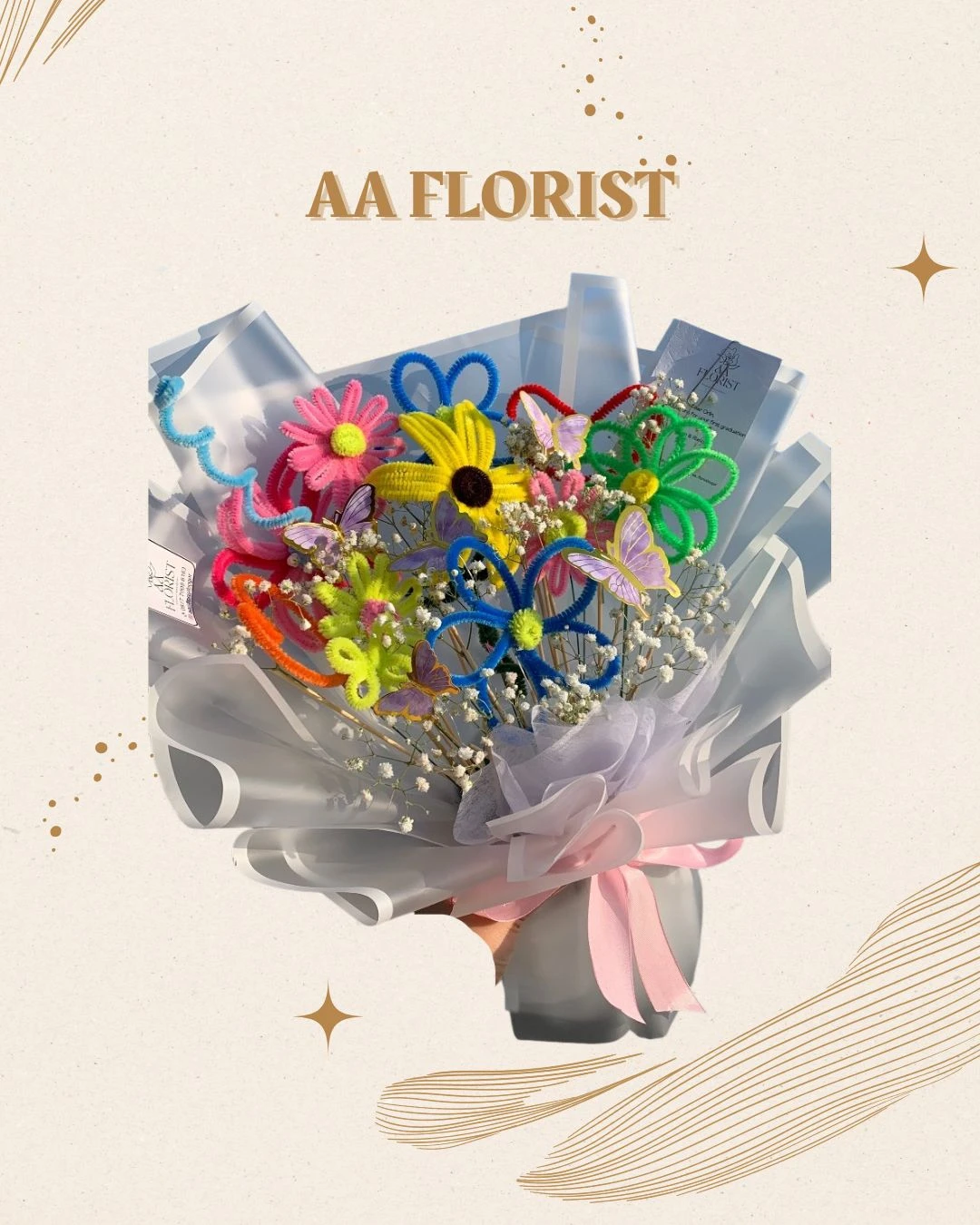 Bouquet Bunga Pipe / Kawat Bulu 9