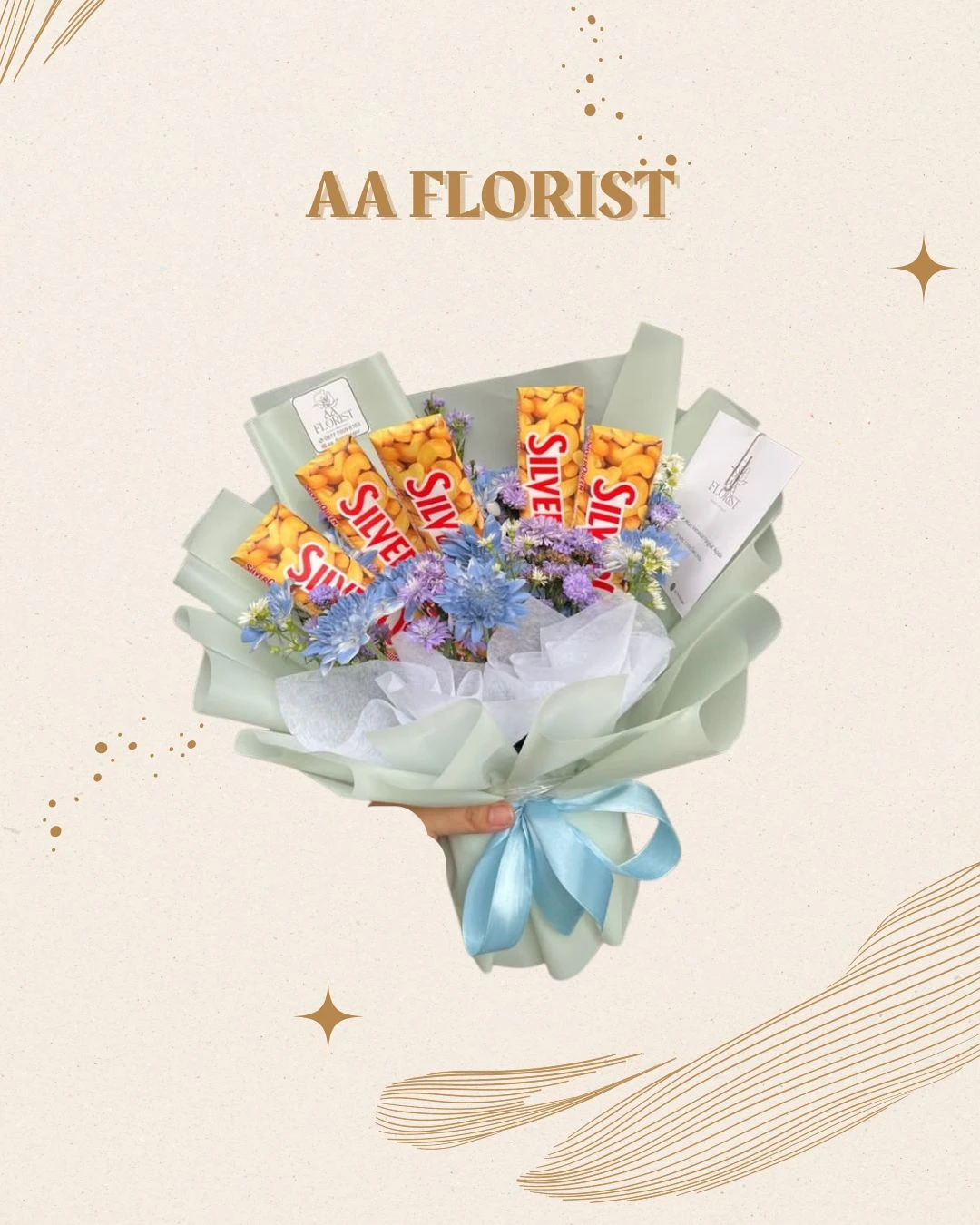 Custom Coklat + Fresh Flower