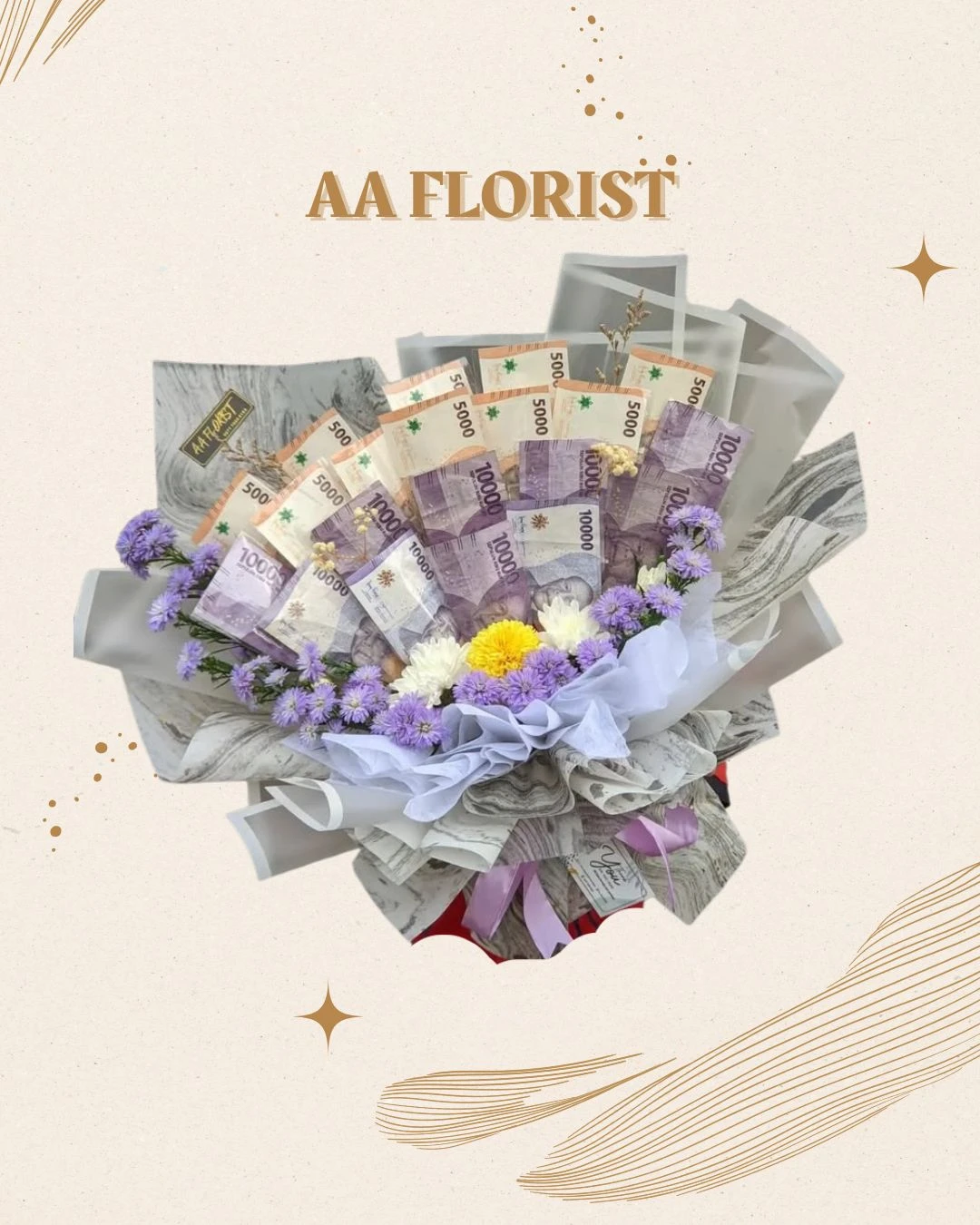 Money Bouquet Mix Fresh Flower 7