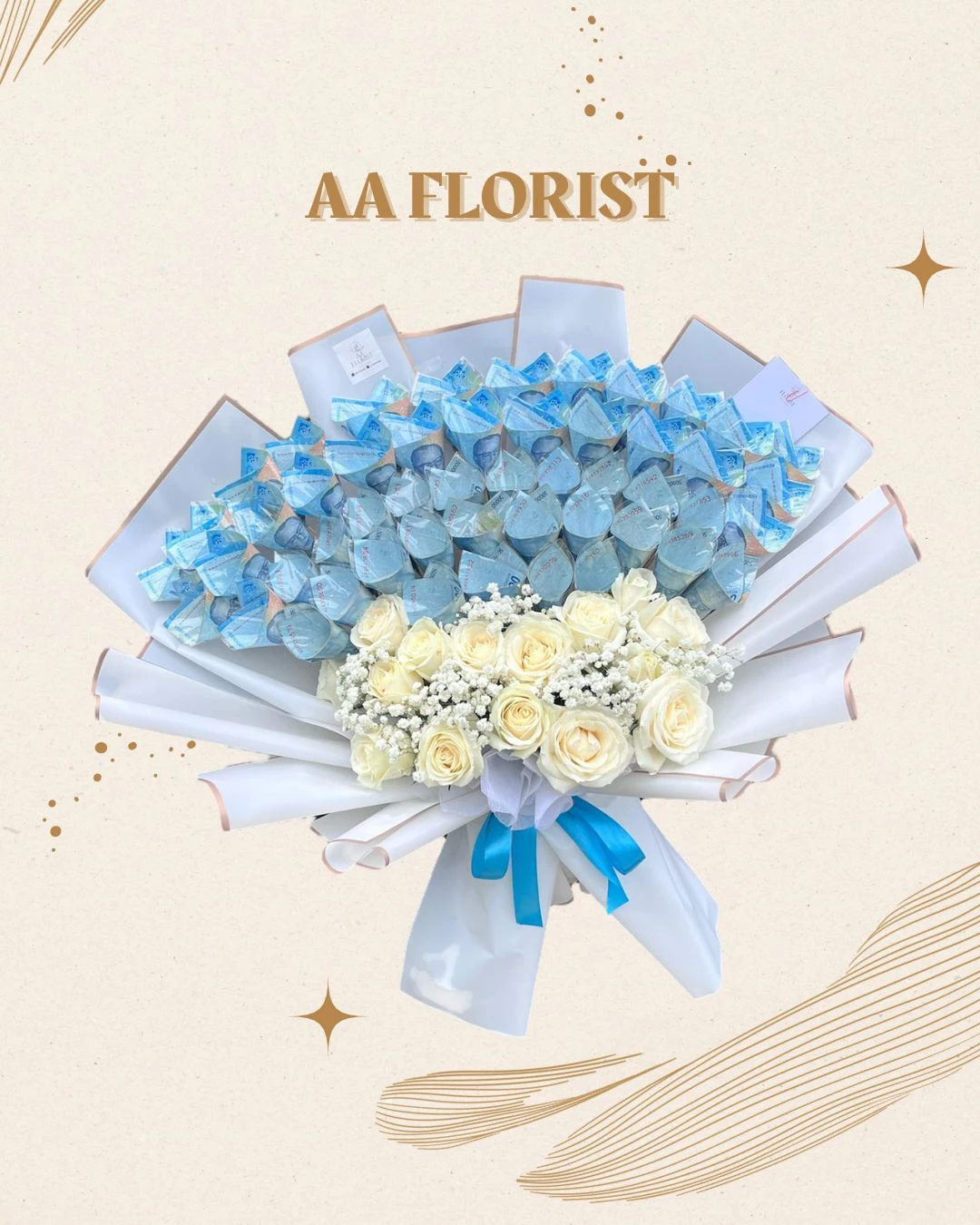 Money Bouquet Mix Fresh Flower 9