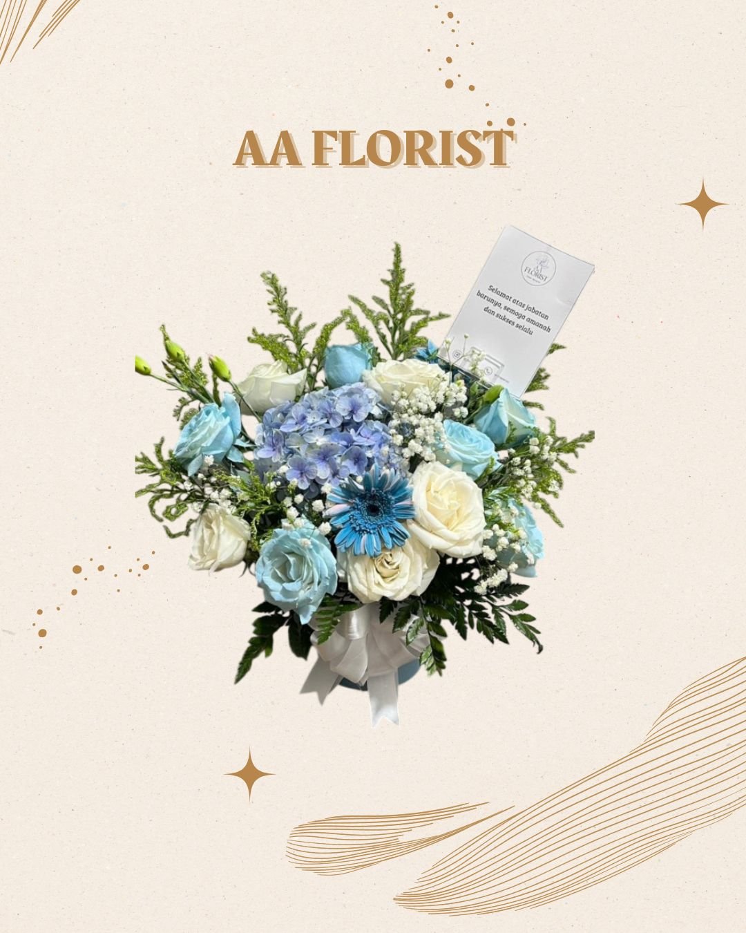 Bloom Box Fresh Flowers Tema Biru 