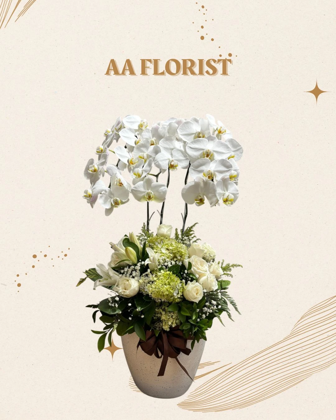 Vase Anggrek White and Green