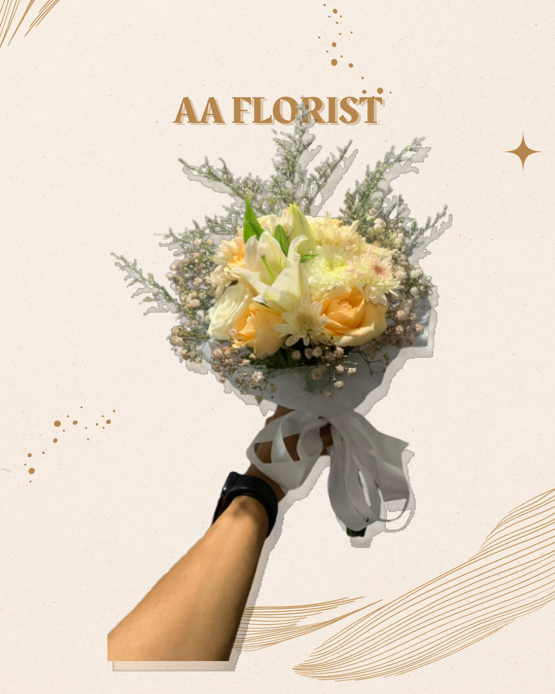 Peach Serenity Hand Bouquet