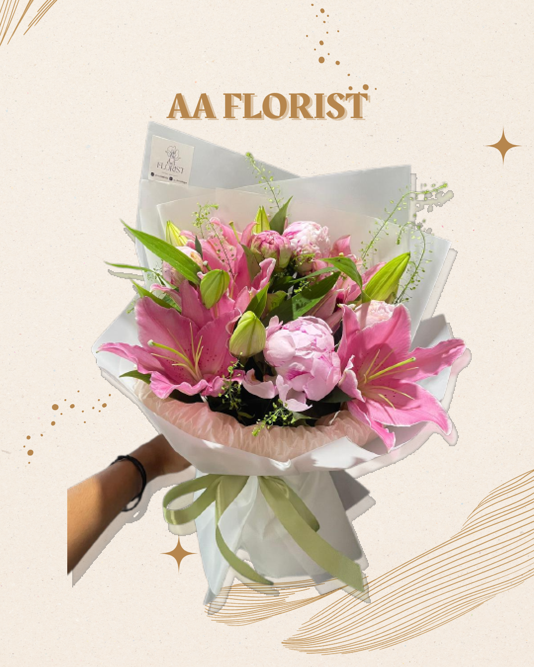 Bouquet “Pink Peony Serenade” – Peonies & Oriental Lily Collection