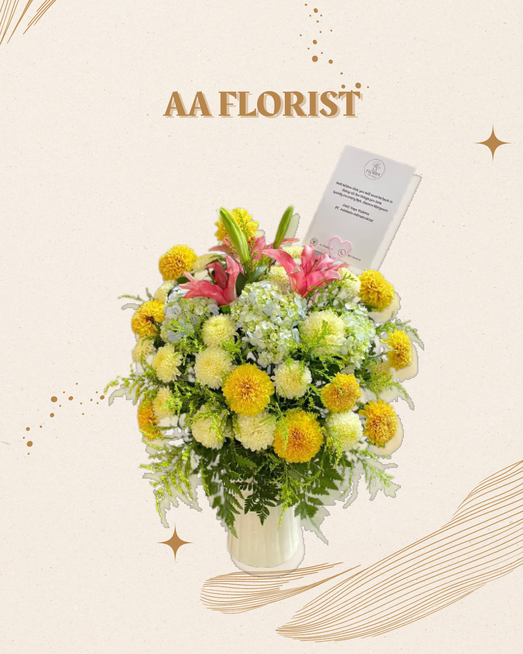 Golden Harmony Vase Arrangement